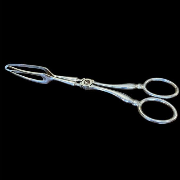 Antique Silver Plated Serving Tongs - Picture 2 of 7